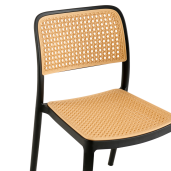 Scaun stivuibil negru bej Ravid 47x55x81.5 cm