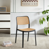 Scaun stivuibil negru bej Ravid 47x55x81.5 cm