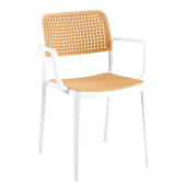 Scaun stivuibil alb bej Ravid 58x55x81.5 cm