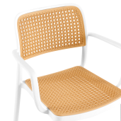 Scaun stivuibil alb bej Ravid 58x55x81.5 cm