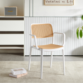 Scaun stivuibil alb bej Ravid 58x55x81.5 cm