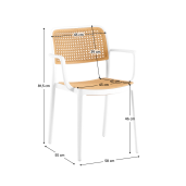 Scaun stivuibil alb bej Ravid 58x55x81.5 cm