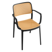 Scaun stivuibil negru bej Ravid 58x55x81.5 cm