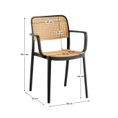 Scaun stivuibil negru bej Ravid 58x55x81.5 cm
