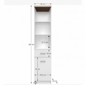 Biblioteca din pal alb stejar sonoma Topty 40x33x183 cm