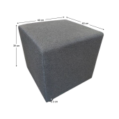 Taburet textil gri Regor 40x40x39 cm