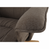 Fotoliu relaxare cu suport pentru picioare tapiterie maro gri Lerato 78x70x95 cm