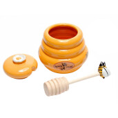 Borcan miere ceramica portocaliu  Ø 9 cm x 8 H 