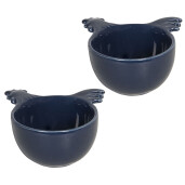 Set 2 boluri Gaina ceramica albastra 9x9x5 cm