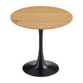 Masa dining MDF stejar metal negru Reventon 110x74 cm