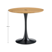 Masa dining MDF stejar metal negru Reventon 110x74 cm