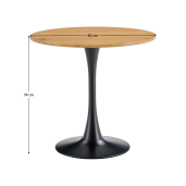 Masa dining MDF stejar metal negru Reventon 80x74 cm