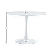 Masa MDF metal alb Reventon 110x74 cm