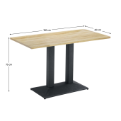 Masa metal negru DTD laminat stejar sonoma Rinaldo 120x60x75 cm