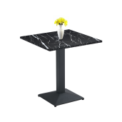 Masa sufragerie, bistro metal negru DTD marmorat Rinaldo 70x70x75 cm
