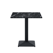 Masa sufragerie, bistro metal negru DTD marmorat Rinaldo 70x70x75 cm