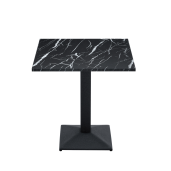 Masa sufragerie, bistro metal negru DTD marmorat Rinaldo 70x70x75 cm