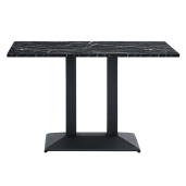 Masa sufragerie, bistro metal negru DTD marmorat Rinaldo 120x60x75 cm