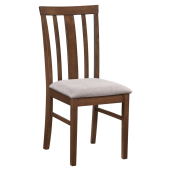 Set masa, 4 scaune lemn cauciuc mdf  maro textil bej Nois, 110x70x75,2 cm, 43x52x94 cm