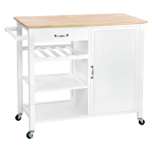 Carucior servire mdf alb furnir stejar Robins 101x49x90,7 cm