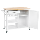 Carucior servire mdf alb furnir stejar Robins 101x49x90,7 cm