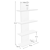 Raft perete DTD laminat alb Robus 40x16,5x92 cm