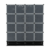 Dulap modular negru alb Rodan 147x47x165 cm