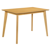 Set masa, 4 scaune lemn cauciuc mdf stejar sonoma textil maro Rois 110x70x75,2 cm, 43x52x94 cm