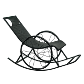 Fotoliu balansoar ratan metal negru Rokin 61x149x90 cm