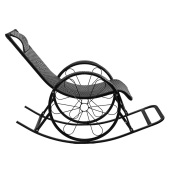 Fotoliu balansoar ratan metal negru Rokin 61x149x90 cm