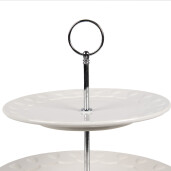 Platou supraetajat ceramica alba 26x26 cm