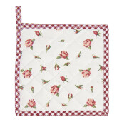 Set 2 servete termice bumbac alb verde rosu Flowers 20x20 cm