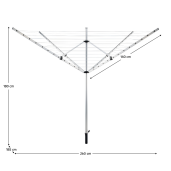 Uscator haine de gradina argintiu negru 260x185x180 cm