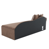 Canapea extensibila cu tapiterie textil maro perne cu model stanga Aga 197x78x75 cm
