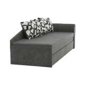 Canapea extensibila cu tapiterie textil gri model partea dreapta Emu 197x75x78 cm