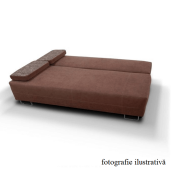 Canapea extensibila cu spatiu de depozitare tapiterie textil gri Elize 196x87x75 cm