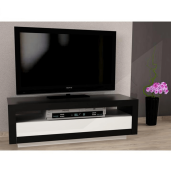 Comoda TV 1 sertar din pal negru alb Agnes 120x45x40 cm
