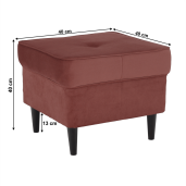 Taburet roz nuc Ruffino 40x40x40 cm