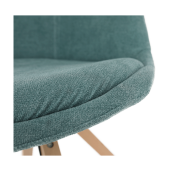 Scaun tapiterie textil verde menta picioare lemn fag Sabra 50x48x82 cm