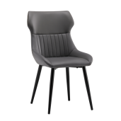 Scaun de dining gri metal negru Sagara 50x58x85.5 cm