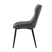 Scaun de dining gri metal negru Sagara 50x58x85.5 cm