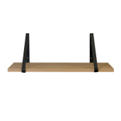 Etajera MDF stejar metal negru Sagira 60x20x1.8 cm