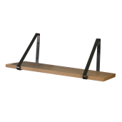 Etajera MDF stejar metal negru Sagira 60x20x1.8 cm