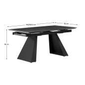 Masa dining extensibila grafit neagra Salal 160-240x90x78 cm