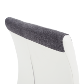 Scaun tapiterie textil gri piele ecologica alba picioare crom Saloma 42x56.5x105 cm
