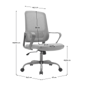 Scaun birou gri Salomo 63x56.5x99-109 cm
