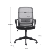 Scaun birou gri negru Salomo 63x56.5x99-109 cm
