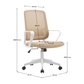 Scaun birou bej alb Salomo 63x61x99-109 cm