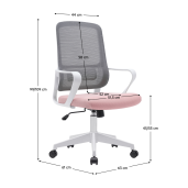 Scaun birou roz gri alb Salomo 63x61x99-109 cm