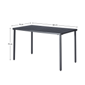 Masa de gradina metal negru Salton 130x70x75 cm